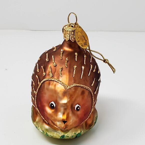 Varsovia Fine Glass Glitter Christmas Ornament Hedgehog New Condition - Picture 2 of 6